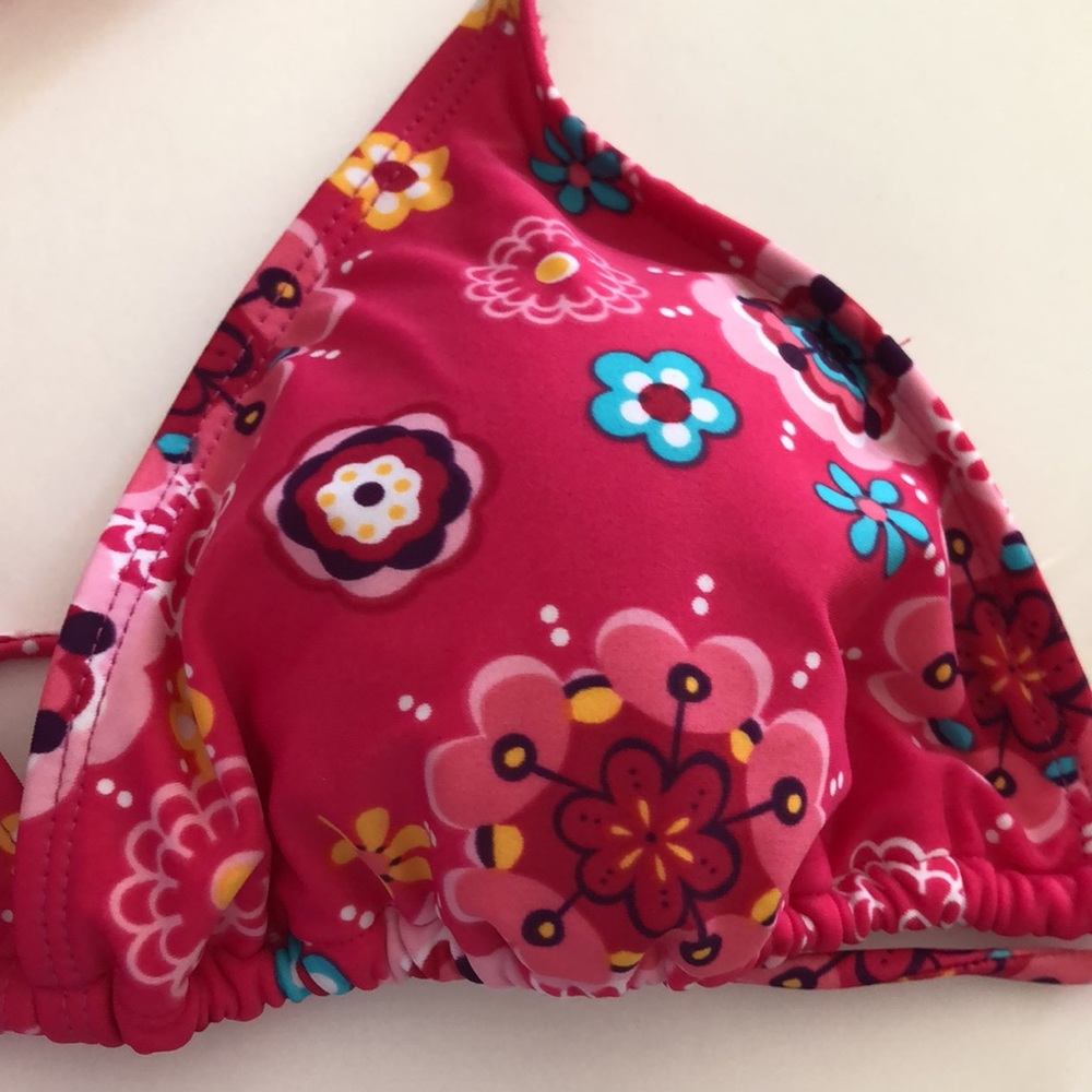 SALE ๐ท New Juniors Dark Pink Flower Bikini Top - Picture 7 of 13